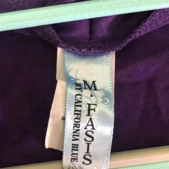 M fasis by California blues plus size 1X purple over multicolored with sequins - Picture 4 of 9